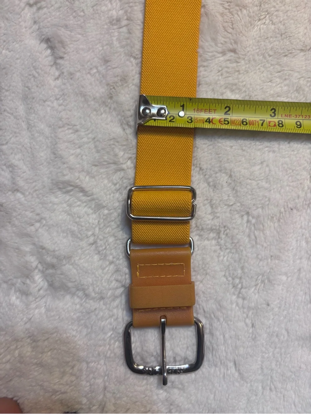 Kids Baseball Belt onesize Mustard Yellow Elastic Belt Faux Leather Silver Hrdwr